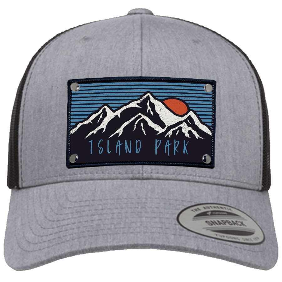 Mountains with Blue Stripe Sunset YP6606-HGRY.BLK