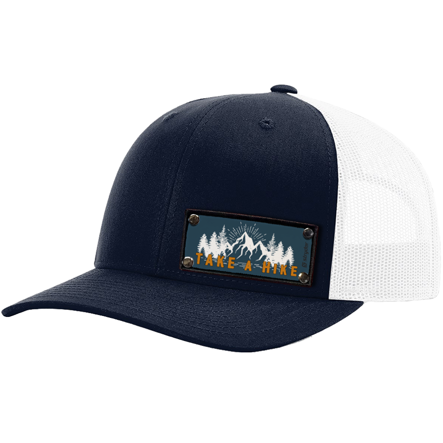Take a Hike on Navy & White Trucker Hat