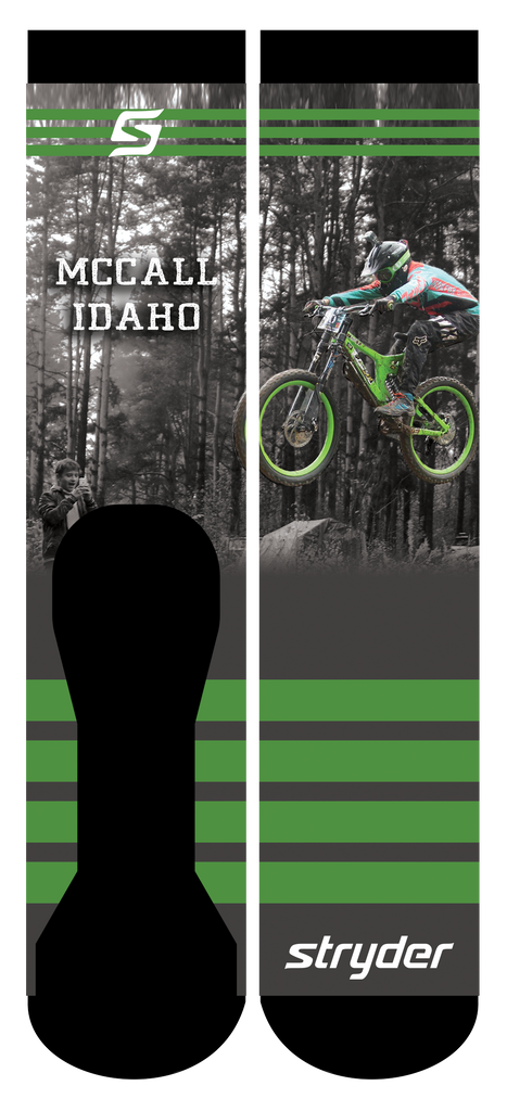 McCall Idaho Mtn Bike Green Stripes - Stryder Gear